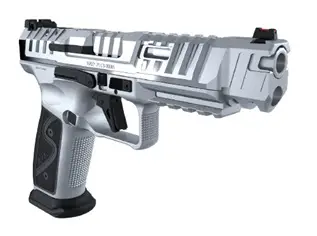 CANIK SFx RIVAL-S Pistol - Chrome | 9mm | 5" Barrel | 2 - 18rd Mag | Optic Cut w/ Co-witness Sights | Steel Frame