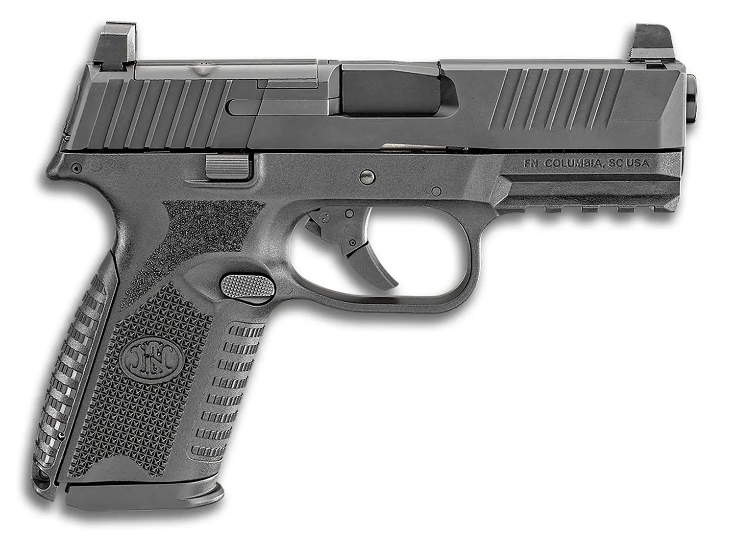 FN 66100587 509M MRD Mid-Size 9mm Luger 15+1 4" Black Recessed Crown Barrel, Matte Black Optic Ready/Serrated Stainless Steel Slide, Matte Black Polymer Frame w/Picatinny Rail, Ambidextrous