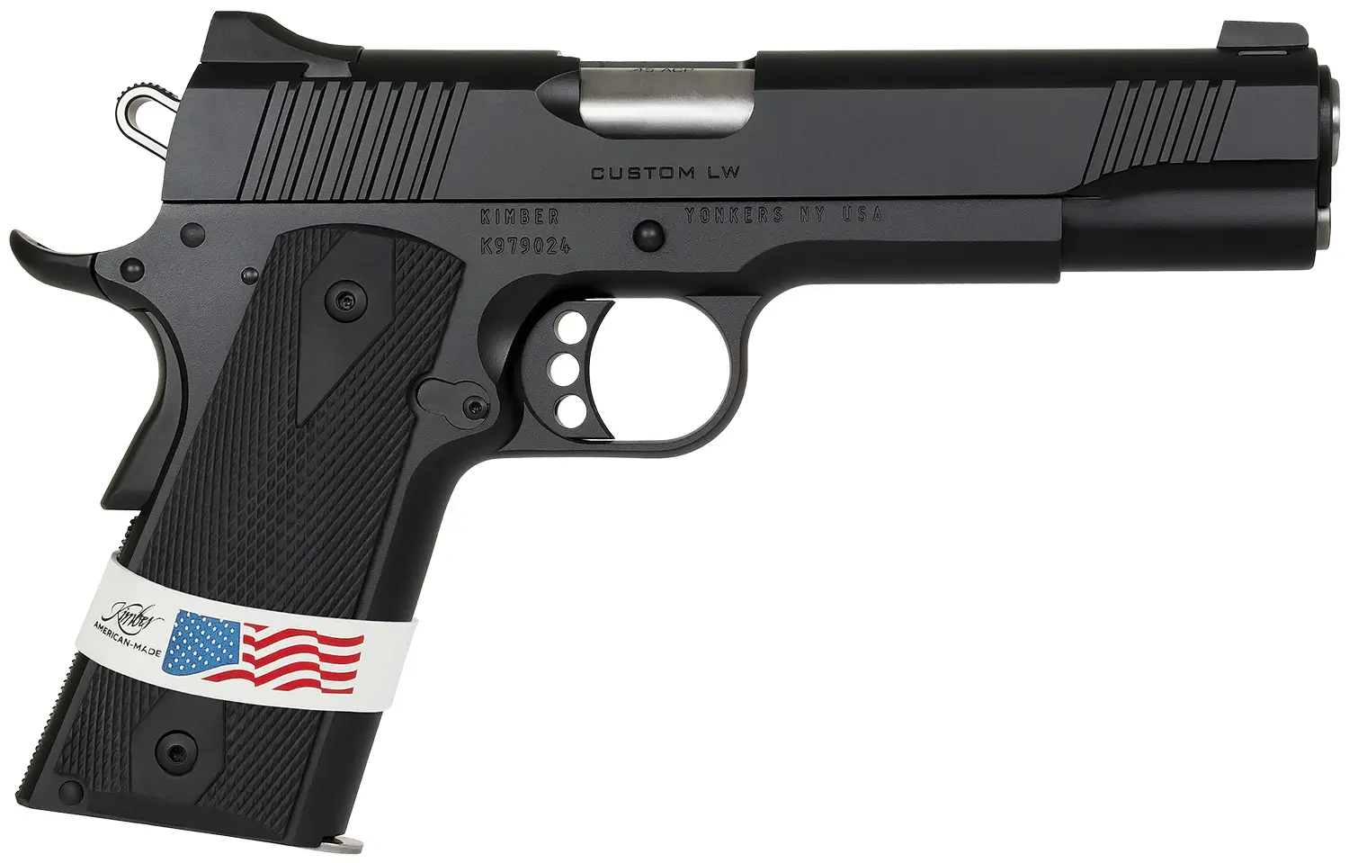 Kimber Mfg.,inc 3000500 Custom LW Liberty 45ACP 7+1 5" KimPro Black Front Serrations Steel Slide ANKA Grip