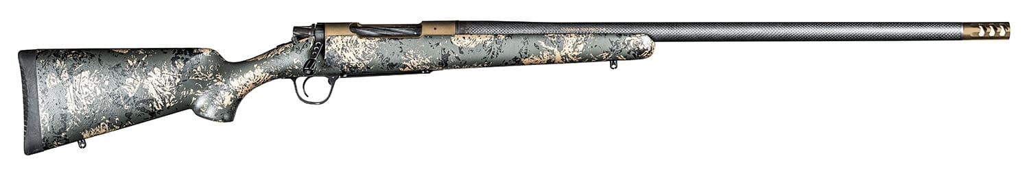 Christensen Arms 8010619400 Ridgeline FFT 7mm Rem Mag 3+1 22" Carbon Fiber/Threaded Barrel, Burnt Bronze Cerakote, Green with Black/Tan Accents Stock