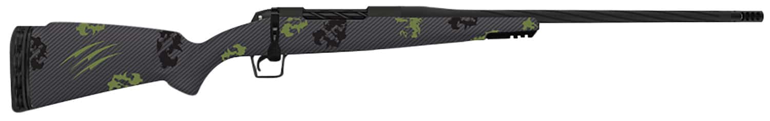 Fierce Firearms TWROG270WIN24BF Twisted Rogue 270 Win 24" Armour Lube Black Steel Threaded Barrel, Drilled & Tapped Steel Receiver, LR Negative Comb Forest Camo Carbon Fiber Stock