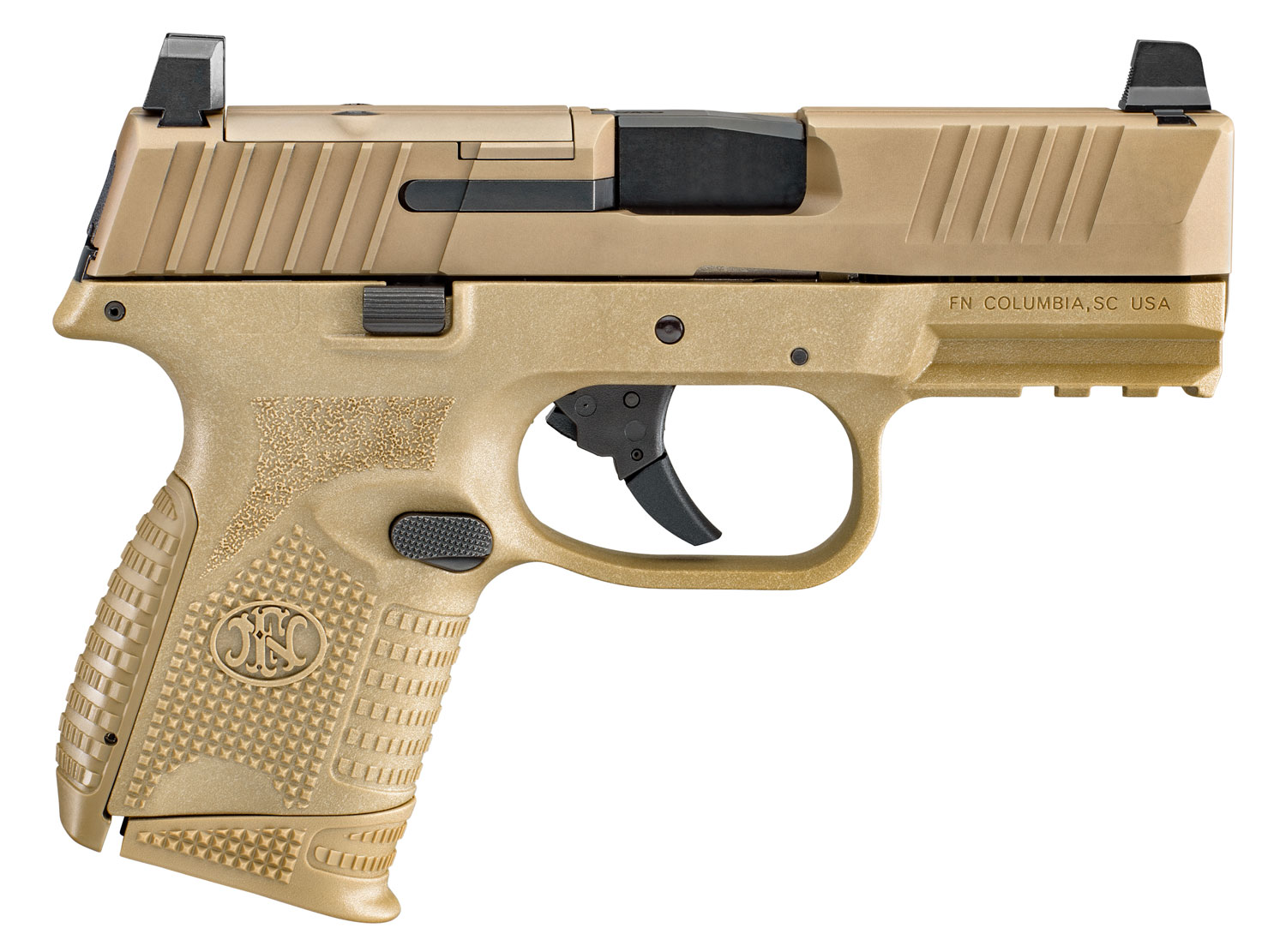 FN 66100575 509C MRD 9mm Luger 10+1 3.70" Black Recessed Target Crown Steel Barrel, Flat Dark Earth PVD Optic Ready/Serrated Steel Slide & Polymer Frame w/Picatinny Rail, Ambidextrous