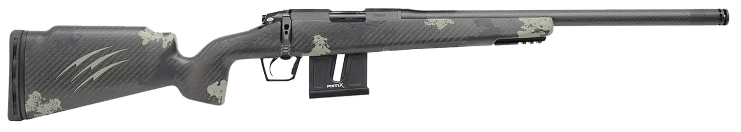 Fierce Firearms FRR17HMR18BF Carbon Razor 17 HMR 10+1 18" Black Cerakote C3 Carbon Fiber Threaded Barrel, Black Cerakote Drilled & Tapped Steel Receiver, LR Raised Negative Comb Forest Camo Carbon Fib